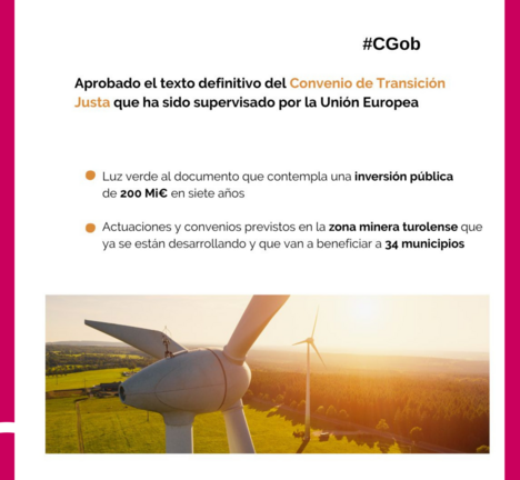 Comunicado do Goberno de Arag&oacute;n sobre o Convenio de Transici&oacute;n Xusta en Andorra-Teruel.